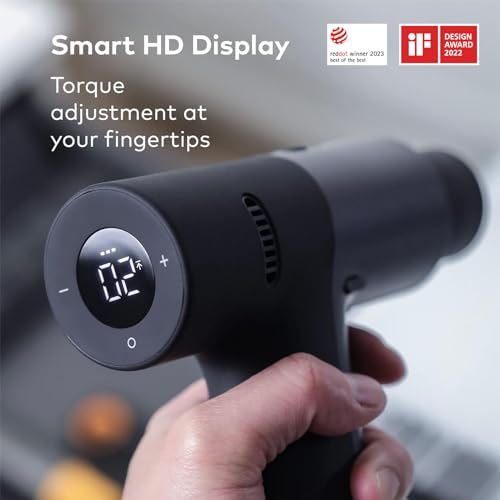 HOTO Cordless Brushless Drill Tool Set, Variable Speed, Hidden Buckle, Unique LED Screen, Intelligent Digital Display, Safe, Exquisite & Practical, High-end Drill Kit for Home/Daily Use