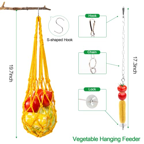 Hipykat 7pcs Chicken Toys for Coop Accessories - Chicken Xylophone Toy, Chicken Mirror, Chicken Ladder Bridge, Coop Swing, Vegetable Hanging Chicken Feeder, Chewing Foraging Toys, Gifts for Hens
