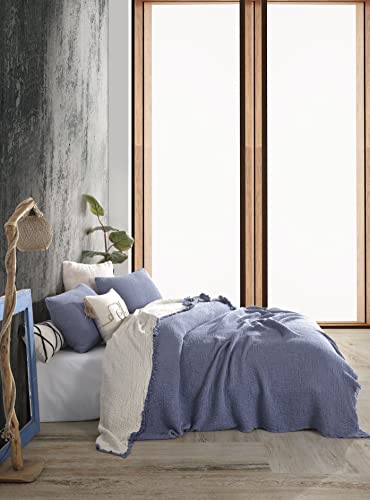 Soft Pure Cotton 4 Layer Gauze Bed Cover, Muslin Throw Blanket, Lightweight Blanket, Oversize, King Size, Queen Size and Twin Size. (King Size 95X106 Inches, Buttercream Yellow)