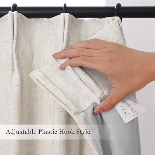 Red Thick 2-layer Linen Pinch Pleated Full Blackout Curtains for Bedroom - Two Pages Black Out Curtains 84 Inch Long 2 Panels Set for Living Room Darkening Thermal Window Curtains Drapes, 16 Hooks