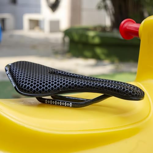 EVOSID 3D Printed Bike Saddle 150mm Light/Soft/Breathable/Waterproof Unisex Cushion Seat for City Bike, MTB, BMX, Gravel Bikes, Road Bike(Carbon Fiber)