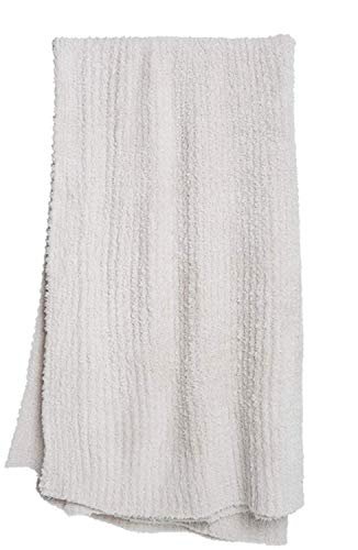 Barefoot Dreams Women's CozyChic Ribbed Throw, Pearl, Off White, One Size