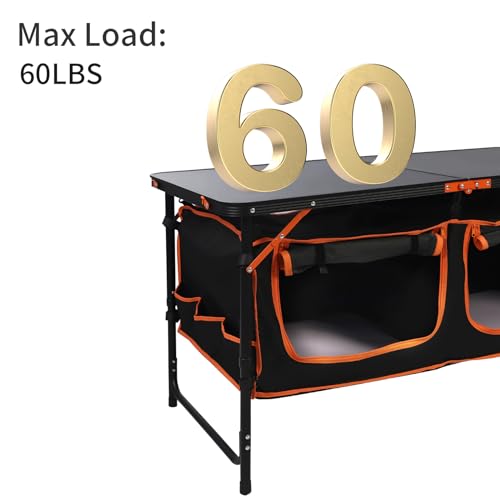 CAMPHILL Folding Camping Table with Storage Bag Aluminum Portable Picnic Table for Outdoor Travel Beach, Backyards, BBQ, Party and Picnic