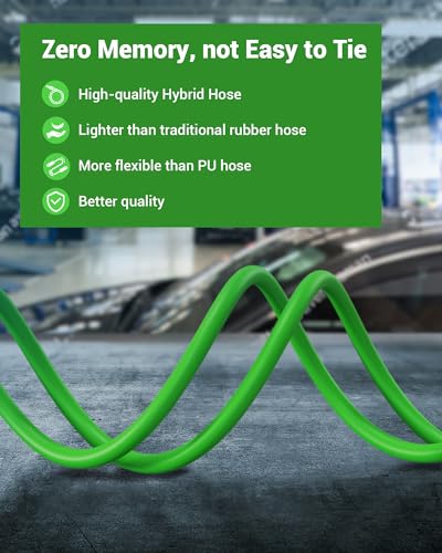 DEWENWILS 1/4 Inch x 6FT Hybrid Air Hose 300 PSI, Heavy Duty Air Compressor Hose with 1/4" Industrial Quick Coupler Fittings, Flexible and Kink Resistant Air Hose (Green)