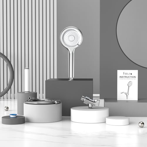 FEELSO Filtered Shower Head with Handheld, High Pressure 3 Spray Mode Showerhead with 60" Hose, Bracket and 15 Stage Water Softener Filters for Hard Water Remove Chlorine and Harmful Substance