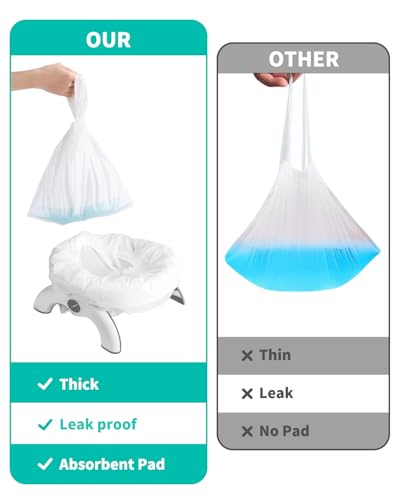 Newnice 30 Packs Disposable Liners with 200ML Absorbent Pads, Portable Travel Bags Compatible with OXO Tot 2-in-1 Go Potty, Training Liners Fit Most Chairs for Kids, Toddlers