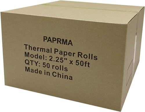 2 1/4'' x 85' Thermal Receipt Paper 10 Rolls, PAPRMA POS Paper Cash Register Paper Rolls, Thermal Paper for Square Terminal Credit Card Machine Verifone VX510 VX570 FD50 T4220