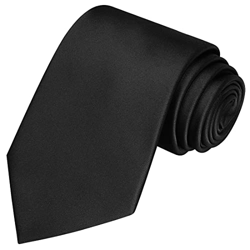 KissTies Mens Silk Truffle Brown Tie Walnut Solid Satin Wedding Necktie + Gift Box