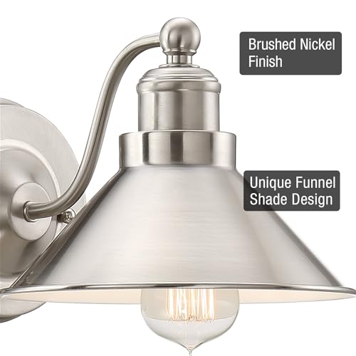 Kira Home Welton 8.5" Modern Industrial Wall Sconce, Brushed Nickel Finish