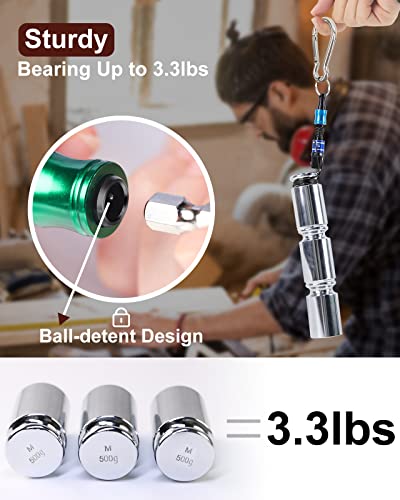 katerk 6 pcs 1/4 inch Hex Shank Aluminum Alloy Screwdriver Bits Holder, Light-weight Quick-change Extension Bar Keychain Drill Screw Adapter Change Portable (With Silver Carabiner)