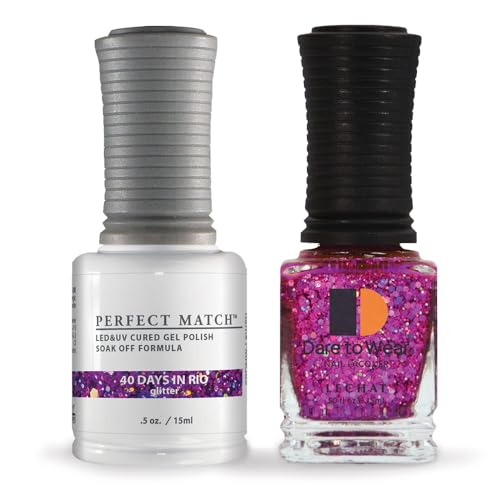 LECHAT - Perfect Match Gel Polish - Crown Royal - Dark Golden Brown with Frost Finish and Fine Gold Glitter - (0.5 Ounce) - Easy Application - Soak Off Formula