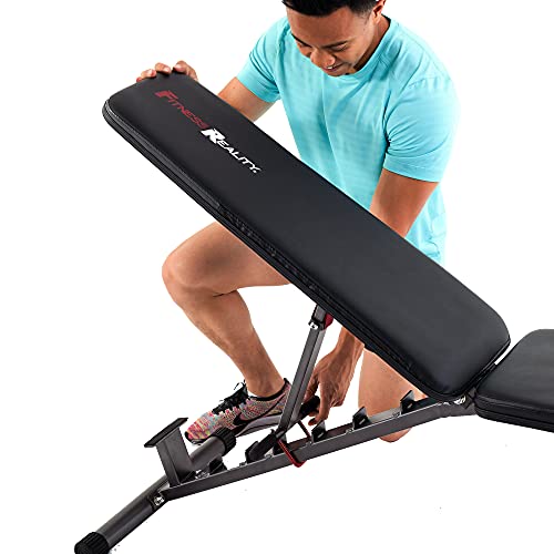 Fitness Reality 1000 Super Max - Adjustable Weight Bench Press for Incline Decline Workouts & Strength Training - Foldable for Home Gym - 800 Pound Capacity
