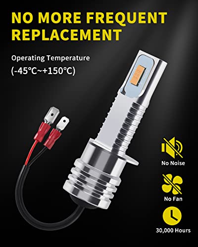 Antline Super Bright H1 LED Bulb Golden Yellow Version 3570 CSP-Chips LED Fog Lights DRL Replacement (Pack of 2)