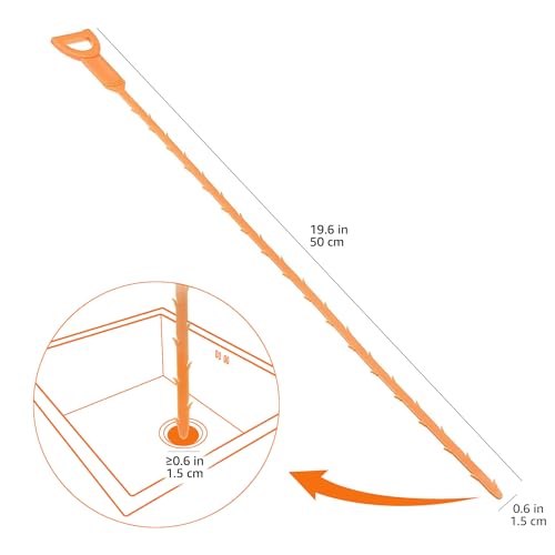 Amazon Basics Flexible Drain Clog Remover Snake Tool for Hair and Debris, Unclog Toilet, Sink, Shower, Bathtub, Sewer, 19.6-Inch, 12 Pack
