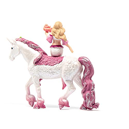 Schleich Bayala Mermaid Feya Riding Underwater Unicorn, 3-Piece Playset - Glittery Undersea Princess Doll and Unicorn Poseable Figurines with Accessories for Girls and Boys, Gift for Kids Ages 5+