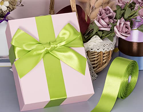 YASEO 1 1/2 Gold Solid Satin Ribbon, 50 Yards Craft Fabric Ribbon for Gift Wrapping Floral Bouquets Wedding Party Decoration