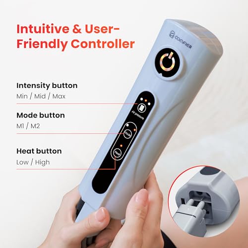 COMFIER Air Compression Leg Massager,Leg Massager for Circulation, Compression Massager Pain Relief,FSA HSA Eligible,Calf and Foot Massager with Heat,Leg Wraps,Gift for Men,Women
