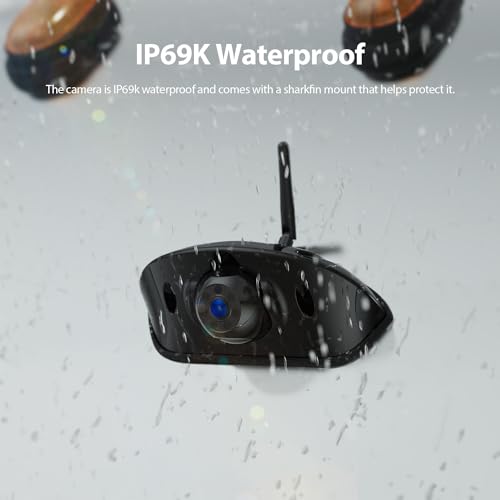 ZEROXCLUB 1080P 7" Wireless RV Backup Camera System, Compatible with Furrion Pre-Wired RV Truck Trailer, DVR Monitor & IR Night Vision Rear View Camera, IP69K Waterproof, Adjustable Parking lines, BW7