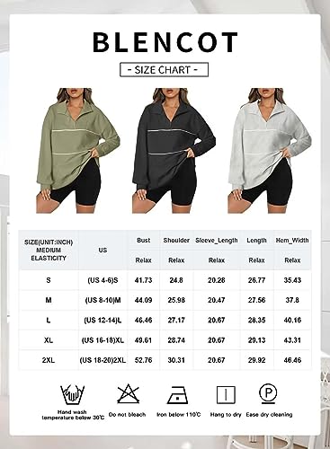 BLENCOT Women's Half Zip Contrast Stitch Sweatshirts Long Sleeve Fleece Striped Drop Shoulder Pullover Workout Tops Apricot M