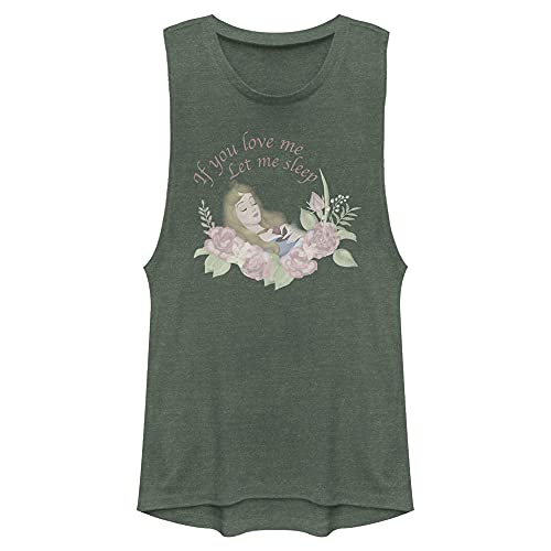 Disney womens Disney Princess Sleeping Beauty Let Me Sleep 3 Festival Muscle T Shirt, Pine Green Heather, X-Small US