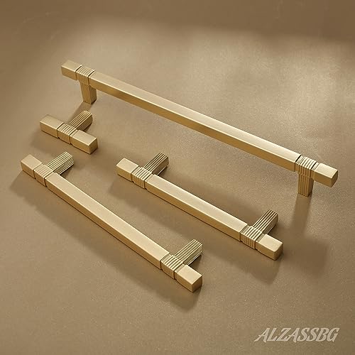 Alzassbg 10 Pack Matt Black Cabinet Pulls, 3-3/4 Inch(96mm) Hole Centers Cabinet Handles Square Kitchen Hardware for Cabinets and Drawers AL3086MB