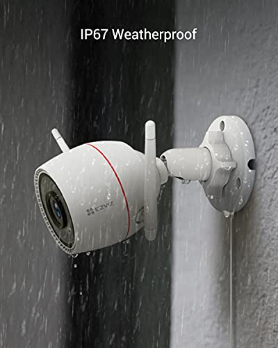 EZVIZ 2K Outdoor Camera for Home Security, WiFi Surveillance Camera Outside with Color Night Vision, No Subscription with Two-Way Talk, Motion Detection, IP67, Alexa/Google, 256 SD | C3TN 3MP