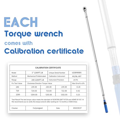 UYECOVE 1/4-Inch Drive Click Torque Wrench, Dual-Direction Click Professional Torque Wrench 10-50IN.LB/1.1-5.7Nm, Dual Range Scales Graduated in FT.LB and N.M