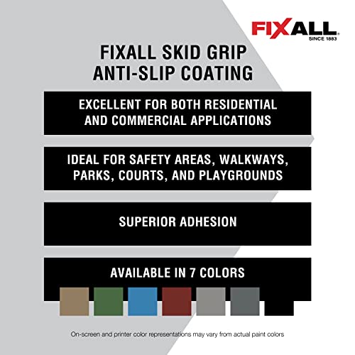 FIXALL Skid Grip Anti-Slip Coating, 1 Gallon, Camel, Exceeds ADA Standards, Ideal for Safety Areas, Slip-Resistant Pavement, Cement & Concrete Paint