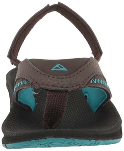 Reef Boy's Little Fanning Sandal, Lime/Navy, 11 Kid