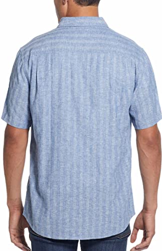 Weatherproof Vintage Men’s Short Sleeve Woven Shirt (Blue, Small)