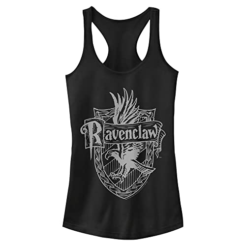 HARRY POTTER and the Sorcerer's Stone Ravenclaw Crest Women's Fast Fashion Racerback Tank Top Shirt, Black, X-Small US