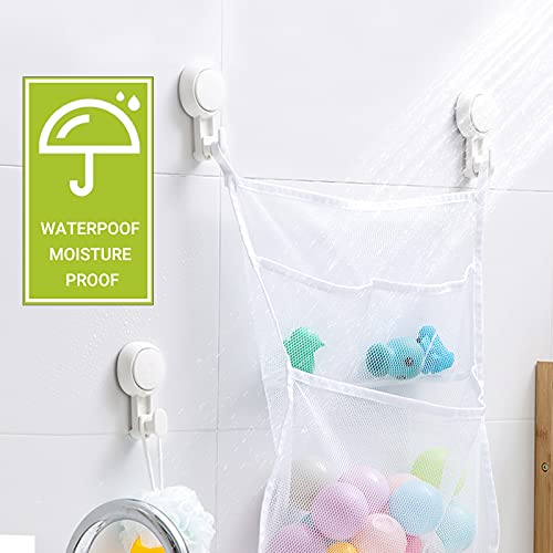 Elegear Heavy Duty Shower Hooks (2-Pack) - Waterproof, Reusable Vacuum Suction Hooks for Bathroom, Kitchen