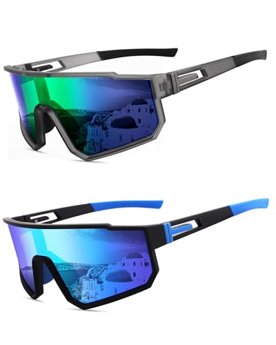 Pro Acme Polarized Sports Sunglasses for Men Women,UV Protection Lens Glasses For Baseball Fishing Cycling Running Driving Outdoor Sports(Black/Silver Mirror)