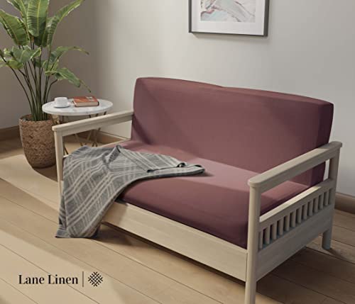 LANE LINEN Futon Covers Full Size, 100% Cotton Futon Slipcovers, Full Size Futon Mattress Cover for Futon Sofa Bed, Foldable Armless Sofa Cover, Zippered Futon Couch Cover - Teal