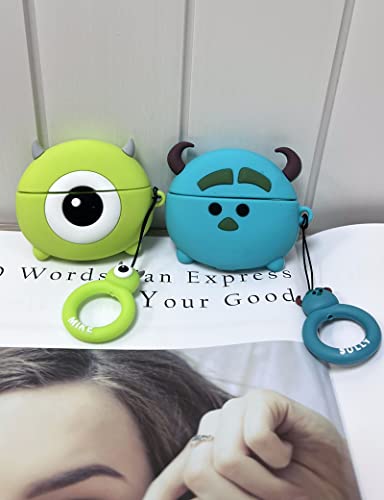 Monster Design Case for Apple AirPods Pro Case Cartoon Cover Silicone Shockproof 3D Cute Kawaii Protective Case Anti-Fall Headphone Case for Airpod Pro Case (Airpods Pro, Blue Monster)