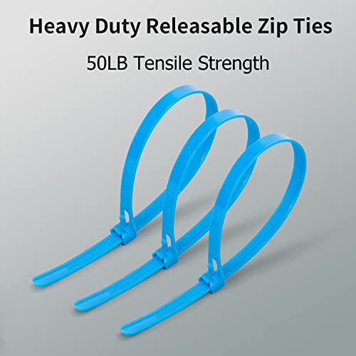 XINGO 100PCS 8 inch Red Releasable Cable Zip Ties Adjustable Wire Cable Ties, Reusable Zip Ties Tie Straps For Multi-Purpose Use Indoor And Outdoor Plastic Tie Wire