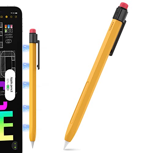 TRONWIN iPencil Case Sleeve Silicone Protective Cover Perfect Grip Skin Classic Design with Sturdy Clip Compatible with Apple Pencil 2nd Generation (Classic)