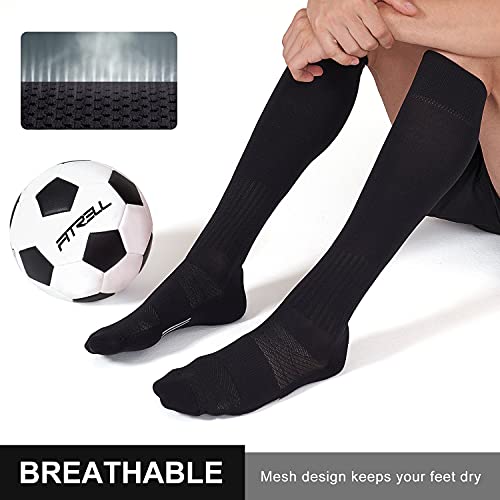 FITRELL 2/3 Pack Soccer Socks For Youth Kids Adult Baseball Softball Football Socks For Men Women Boys Girls, Pink,Small