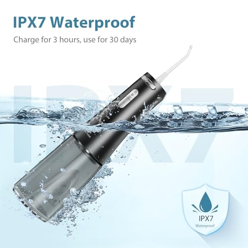 Onlyone Water Dental Flosser Pick for Teeth, 300ML Portable Oral Irrigator, Rechargeable Travel Irrigation Cleaner, Professional Electric Flossing Cleaning Picks for Teeth Cleaning,IPX7 Waterproof