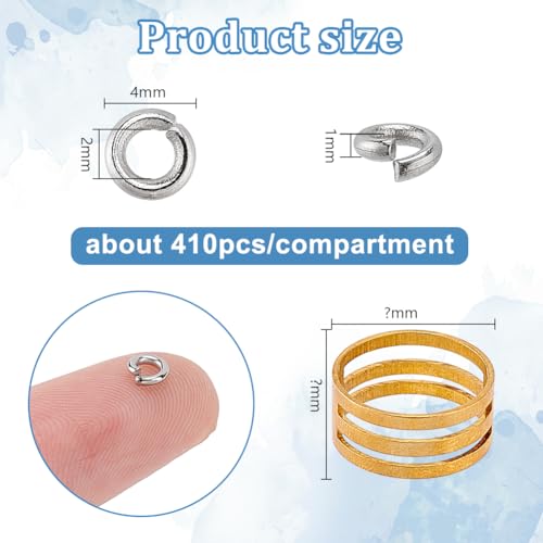 PH PandaHall 304 Stainless Steel Jump Ring, 550pcs 8mm Open Jump Rings 18-Gauge O Ring for Earring Bracelet Necklace Pendant Jewelry DIY Craft Making