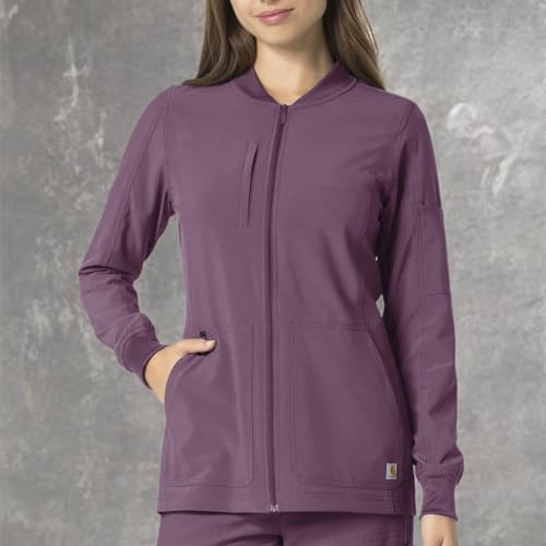 Carhartt Women's Crossflex Force Cross-Flex Modern Fit Zip-Front Utility Jacket, Amethyst, XS