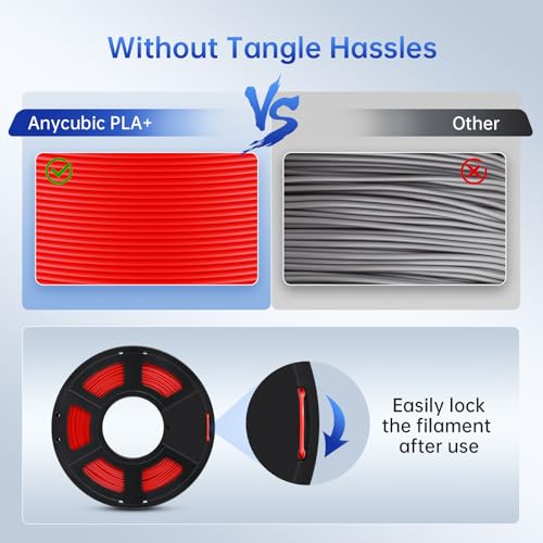 ANYCUBIC PLA Plus (PLA+) 3D Printer Filament 1.75mm Bundle, Dimensional Accuracy +/- 0.02mm, High Toughness, Print with Most FDM 3D Printers, 1KG Spool, 2kg, Grey + Grey