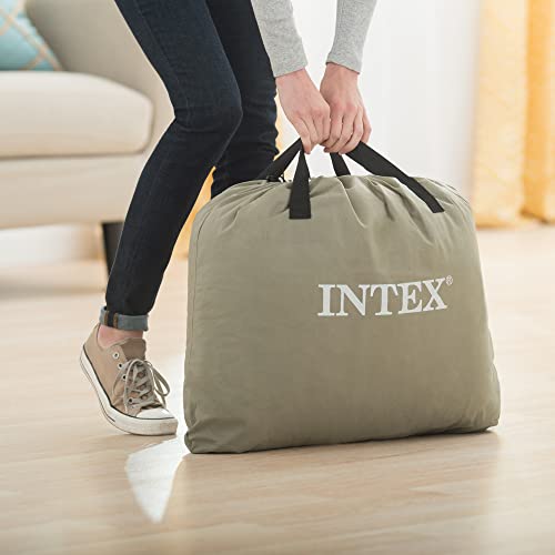 Intex Dura-Beam Series Deluxe Pillow Rest Raised Airbed with Internal Pump & Built-in Pillow, Twin