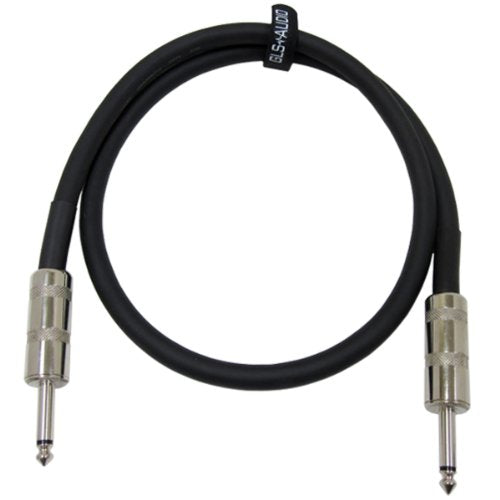 GLS Audio Speaker Cable 1/4 inch to 1/4 inch - 12 AWG Professional Bass/Guitar Speaker Cable for Amp - Black, 3 Ft.