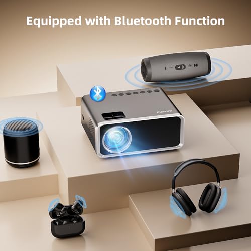FUDONI Projector with WiFi and Bluetooth, Upgraded 5G Portable Projectors 4K Supported Native 1080P 12000L, Outdoor LED Movie Projector for Home Theater, Compatible w/iOS Android Phone/TV Stick/Laptop