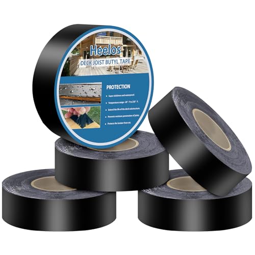 Heelos Butyl Joist Deck Tape 4"×50,1 Pack Weather-Resistant Deck Joist Tape Waterproof Flashing Tape, Self-Adhesive Joist Tape Decking for Wood Decks Joist Beams Roof