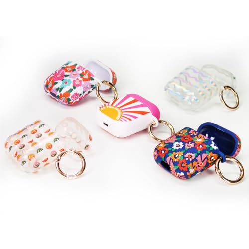 Packed Party for AirPods Case Cover, Soft Silicone Protective Cover with Detachable Gold Hook, Compatible with Apple AirPods 2nd 1st Generation Charging Case, Be The Sunshine Earbuds Case Cover