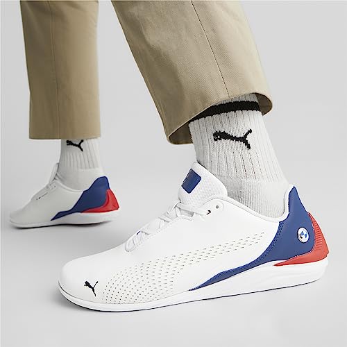 PUMA Men's BMW M MOTORSPORT DRIFT CAT DECIMA Sneaker, PUMA White-Pro Blue, 10.5