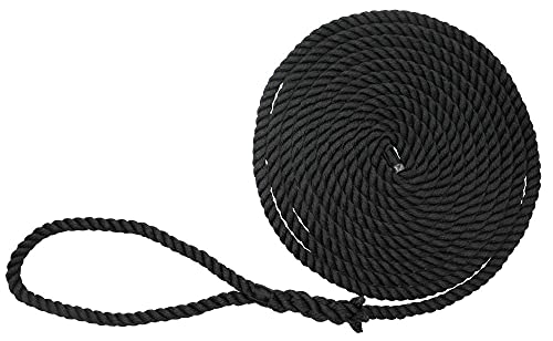 Extreme Max 3006.2852 BoatTector Twisted Nylon Dock Line - 1/2" x 15', Black