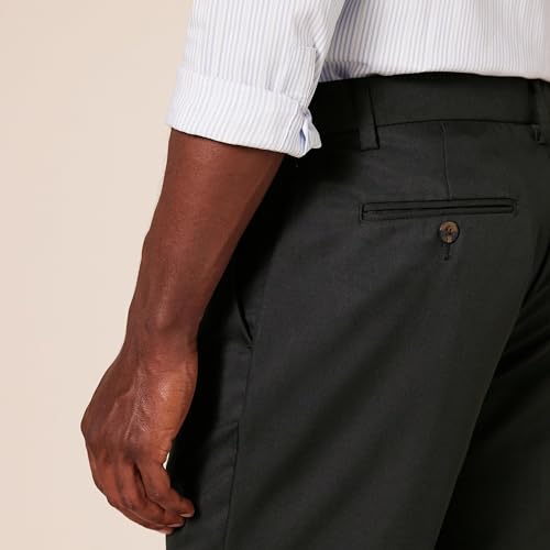 Amazon Essentials Men's Slim-Fit Flat-Front Dress Pant, Black, 42W x 29L